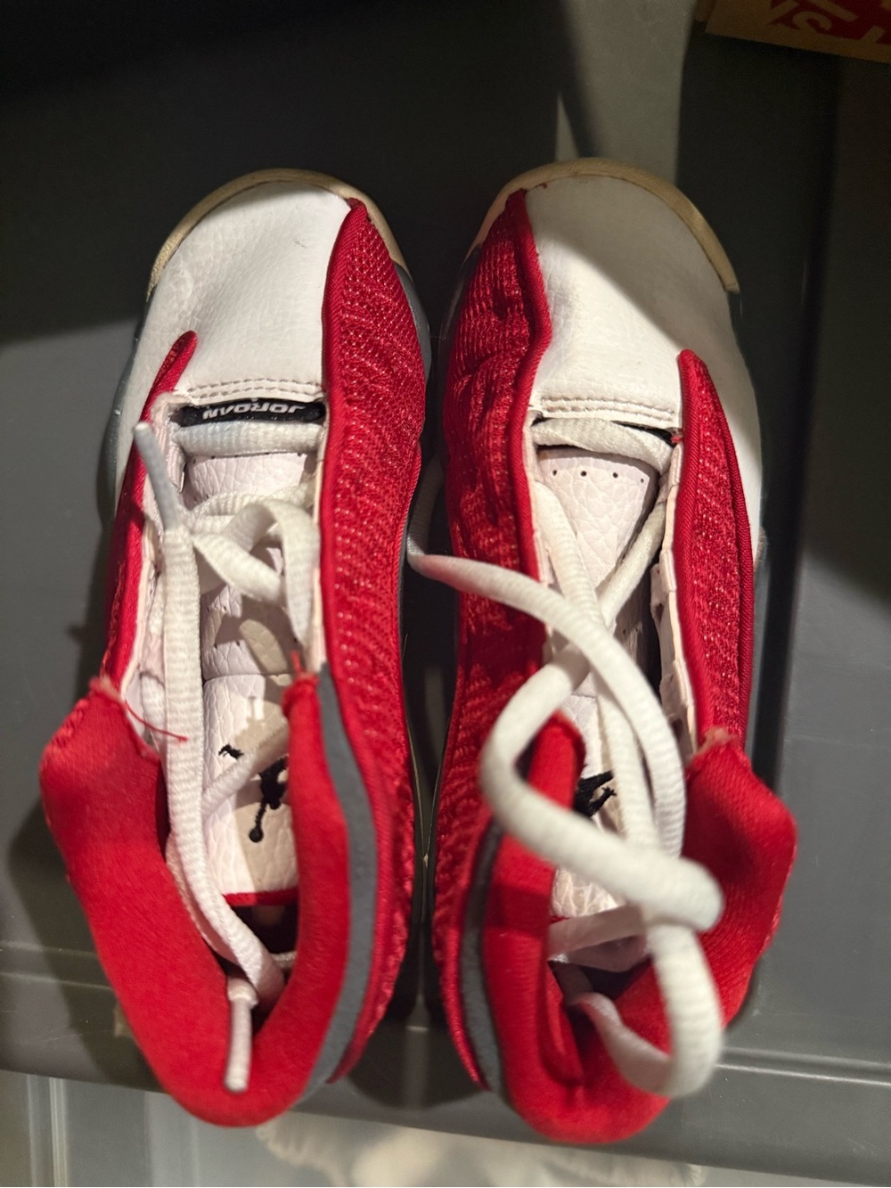 Jordan Red and White Athletic Shoes